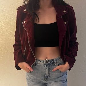 levi’s red velvet cropped blazer
